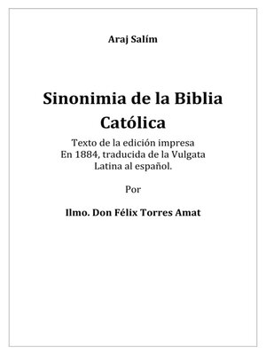 cover image of Sinonimia de la Biblia Católica